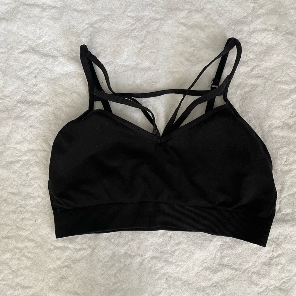 Victorias Secret Pink Black Strappy Bralette